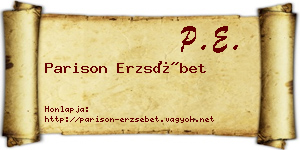 Parison Erzsébet névjegykártya